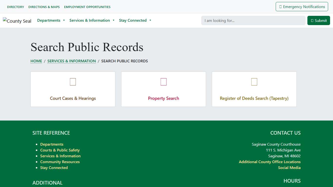County of Saginaw, MI - Search Public Records