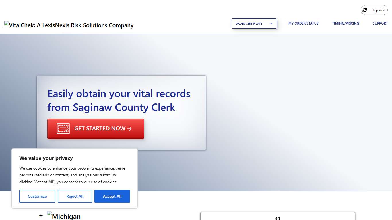Saginaw County Clerk (MI) Order Certificates - VitalChek